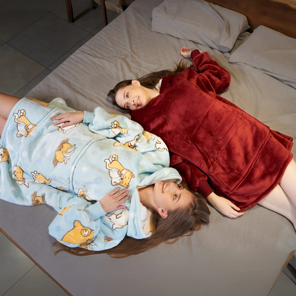 Koyu Vişne Kırmızısı - Giyilebilir Battaniye