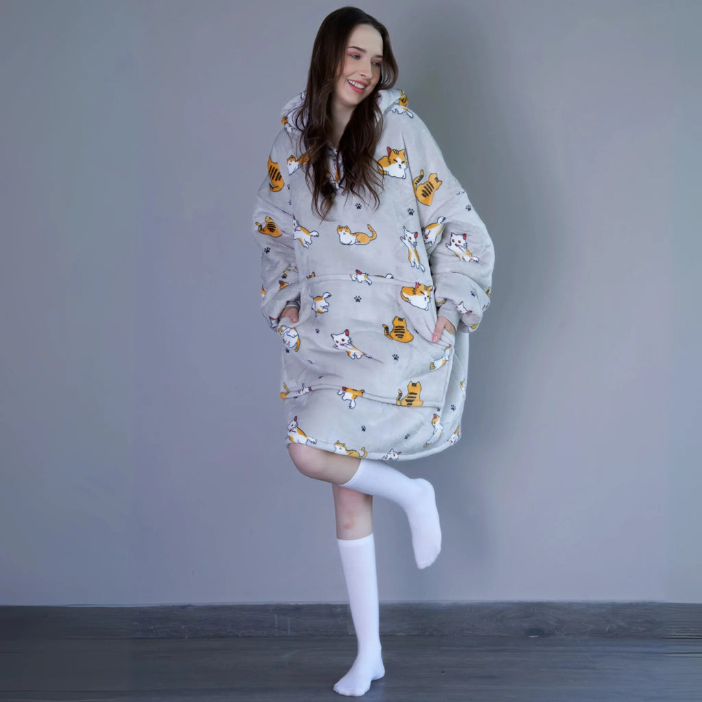 Kedi - Giyilebilir Battaniye