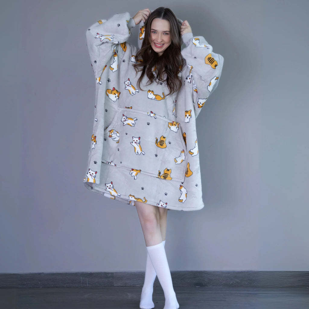Kedi - Giyilebilir Battaniye